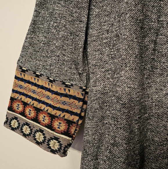 Entro Melange Shift Dress Women Aztec Tapestry Round Neck Knit Gray Size Large - Picture 3 of 5